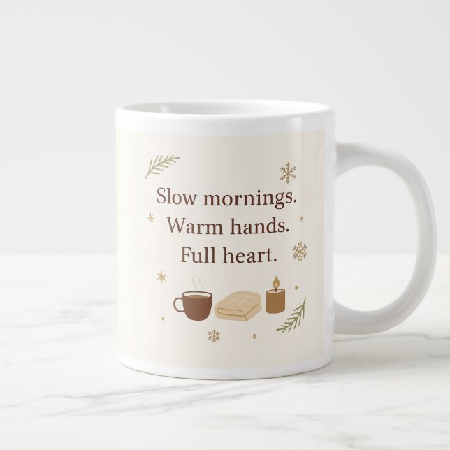December Mornings | Långsamma morgnar. Varma hände Jumbo Mugg (Höger)