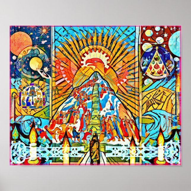 December Naive Folk Art Winter Firande Poster (Framsidan)