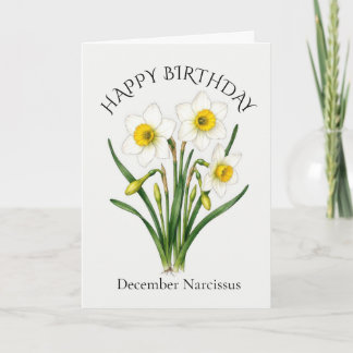 December Narcissus Födelsedag Kort
