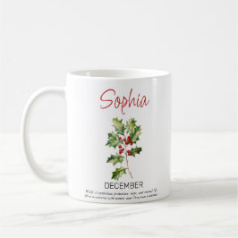 December Personlig Bird Flower Coffee Mugg