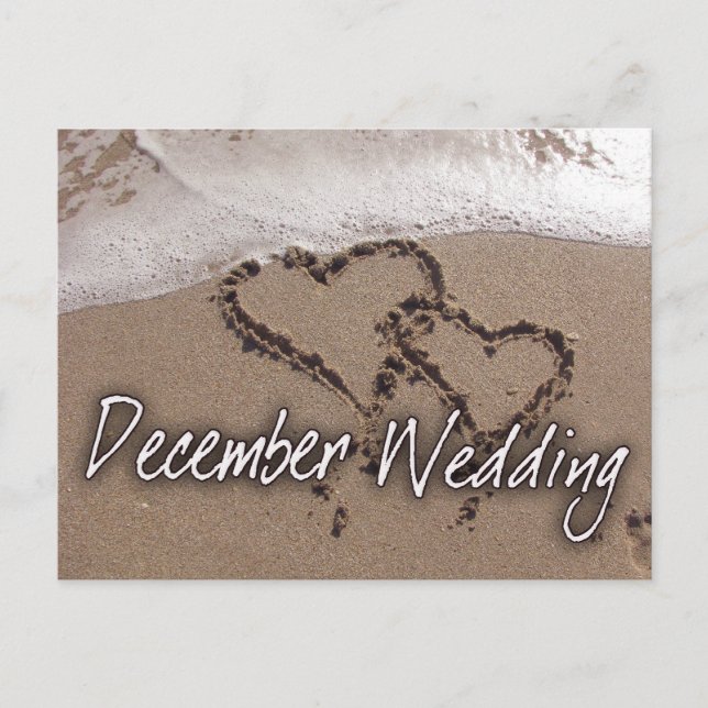 December strandbröllop - Anpassad Meddelande Vykort (Framsida)