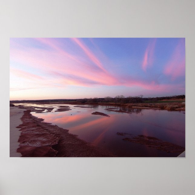 December Sunset, Cimarron River, Oklahoma Poster (Framsidan)