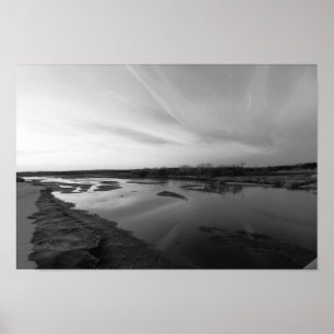 December Sunset on Cimarron River, Oklahoma Poster