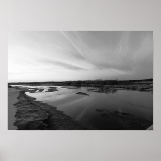 December Sunset on Cimarron River, Oklahoma Poster