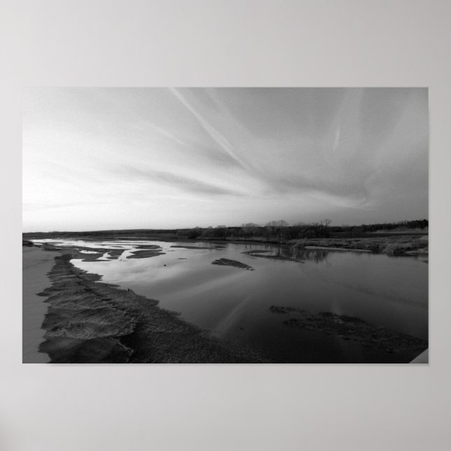 December Sunset on Cimarron River, Oklahoma Poster (Framsidan)