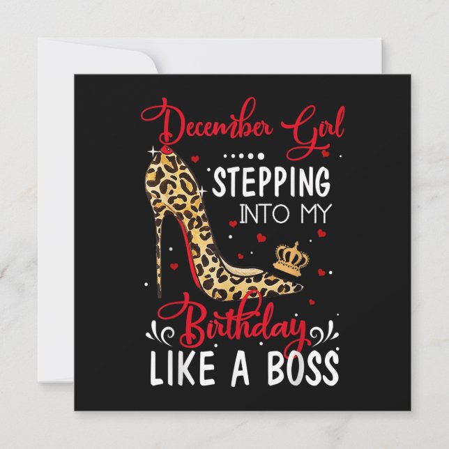 December Tjej Steg in i min födelsedag som en Bos Inbjudningar (Framsida)