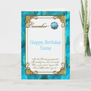 December Turcos Birthstone Birthday Card Kort