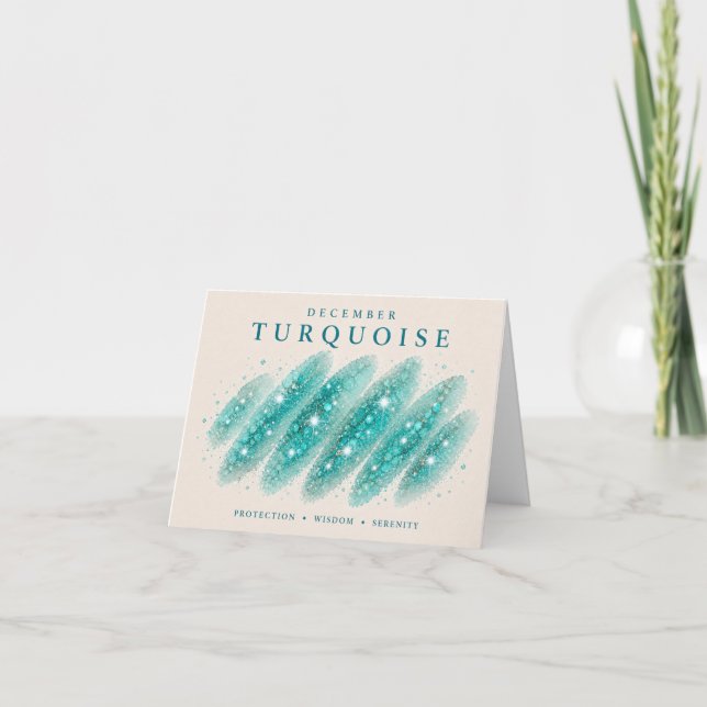 December Turquoise Födelsesteins Kort (Framsida)
