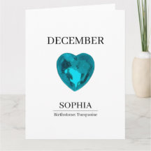 December Turquoise Personlig Födelsedagspresentkor