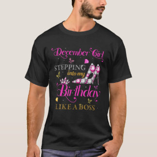 decemberflicka på min födelsedag som en bos t shirt
