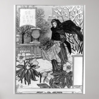 Decembre - Eugene Grasset - 1895 Poster