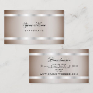 Decent Shimmer Silver enbart Calligraphy Lettering Visitkort