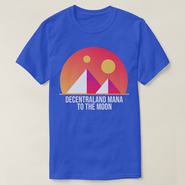 Decentraland MANA till Måne Crypto Astronaut Pre T Shirt (Design framsida)