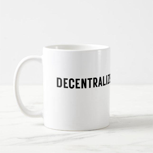 Decentraliserat företags tänkande  kaffemugg (Vänster)