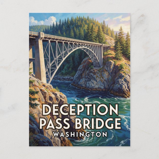 Deception Pass Bridge — Washington Vykort (Framsida)