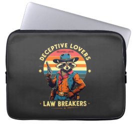 🐾 "Deceptive Älskare, Law Breakers" - Raccoon 🔥 Laptop Fodral