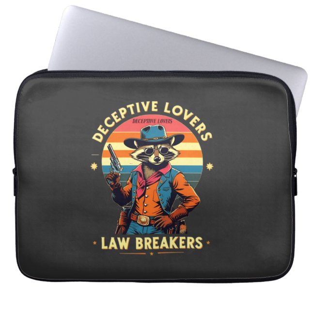 🐾 "Deceptive Älskare, Law Breakers" - Raccoon 🔥  Laptop Fodral (Framsidan)