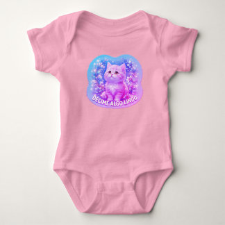 Decime Algo Lindo Cute Cat Baby Bodysuit - Pastel T Shirt