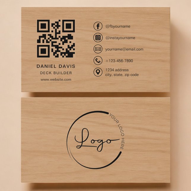 Deck Builder Wood Professional QR-kod Visitkort (Skapare uppladdad)