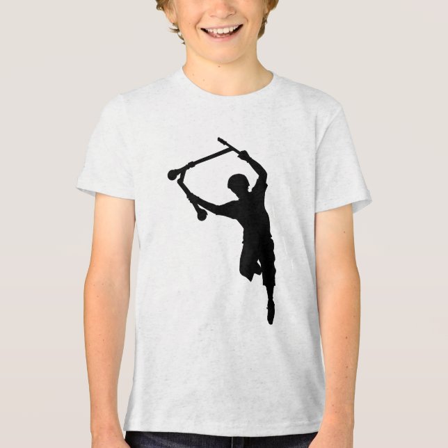 Deck Grabbing Champion Stunt Scooter Rider T Shirt (Framsida)