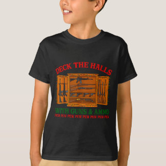 Deck Halls med vapen & Ammo Rolig jul T Shirt