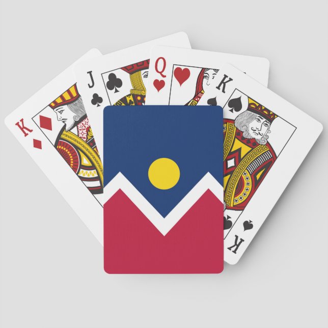 Deck Playing Cards with Flag of Denver, USA Casinokort (Baksidan)