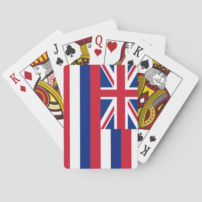 Deck Playing Cards with Flag of Hawaii Casinokort (Baksidan)