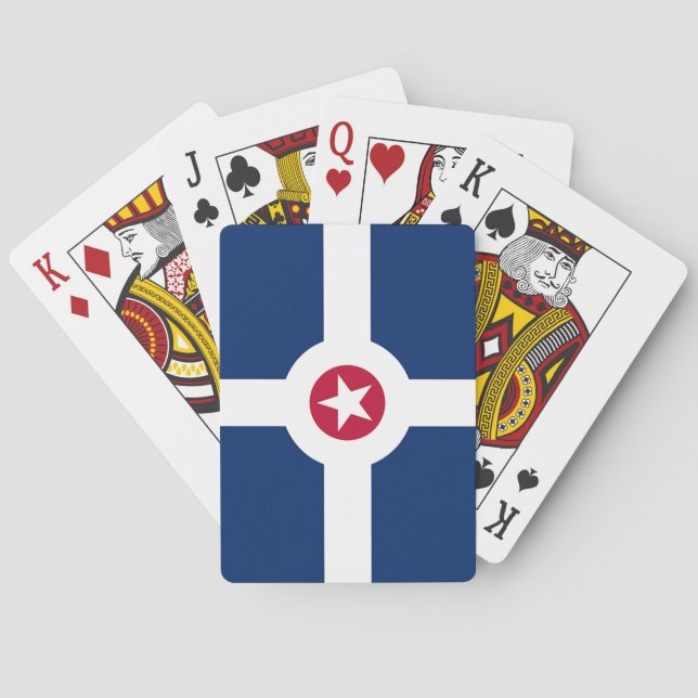 Deck Playing Cards with Flag of Indianapolis, USA Casinokort (Baksidan)