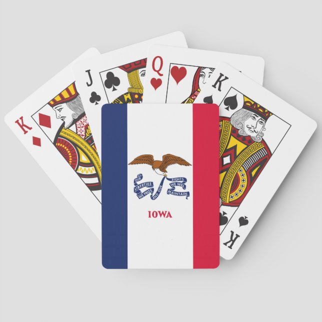 Deck Playing Cards with Flag of Iowa, USA Casinokort (Baksidan)