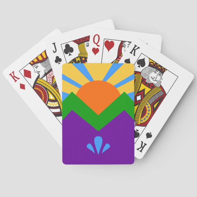 Deck Playing Cards with Flag of Manitou Springs Casinokort (Baksidan)