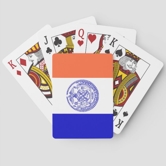 Deck Playing Cards with Flag of New York City, USA Casinokort (Baksidan)