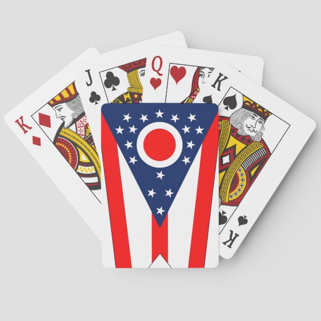 Deck Playing Cards with Flag of Ohio, US Casinokort (Baksidan)