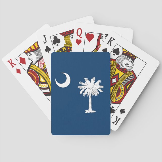 Deck Playing Cards with Flag of South Carolina Casinokort (Baksidan)