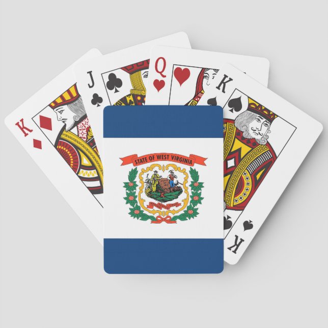 Deck Playing Cards with Flag of West Virginia Casinokort (Baksidan)