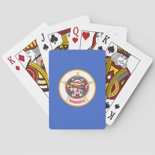 Deck Playing Cards with old Flag of Minnesota Casinokort (Baksidan)