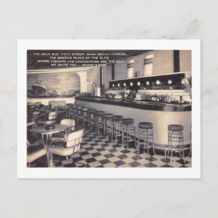 Deck Pub, Miami Beach, Florida Vintage Vykort
