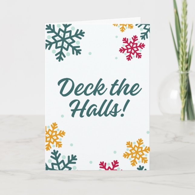 Deck the halls Christmas Card Kort (Framsida)