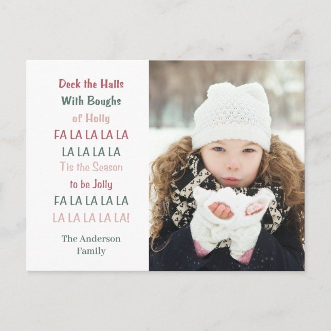 Deck The Halls Christmas Holiday   Vykort (Framsida)