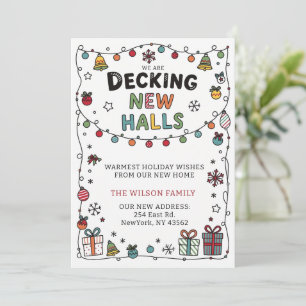 Deck The Halls Ny adress Flytt Julkort