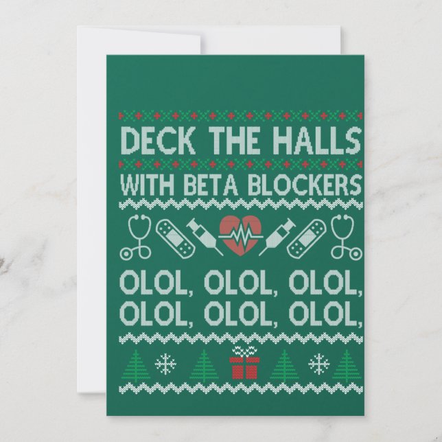 Deck The Halls With Beta-blockerare OLOL Inbjudningar (Framsida)