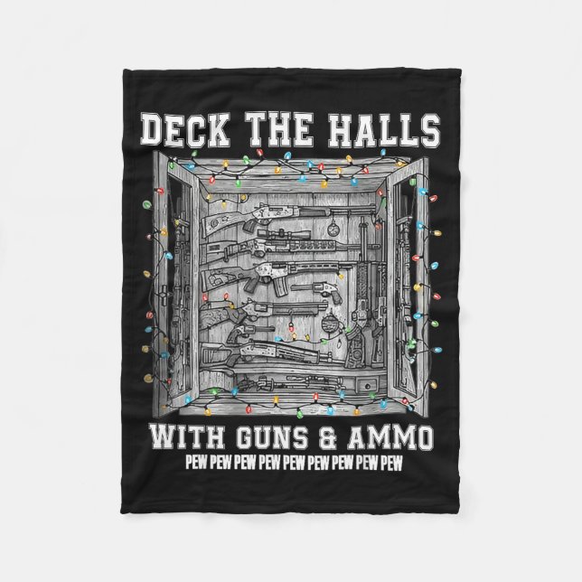Deck The Halls With Guns &amp; Ammo  Fleecefilt (Framsidan)