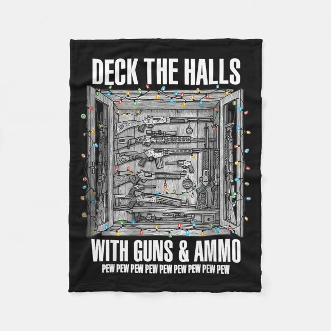Deck The Halls With Guns &amp; Ammo  Fleecefilt (Framsidan)