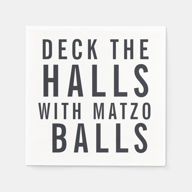 Deck the Halls with Matzo Balls | Hanukkah Pappersservett (Framsidan)