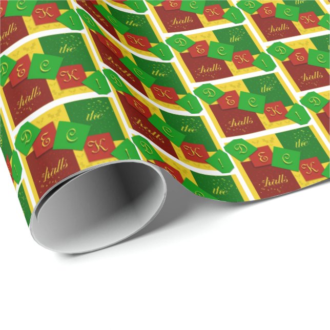 "Deck the Halls" wrapping paper Presentpapper (Rullad Hörn)