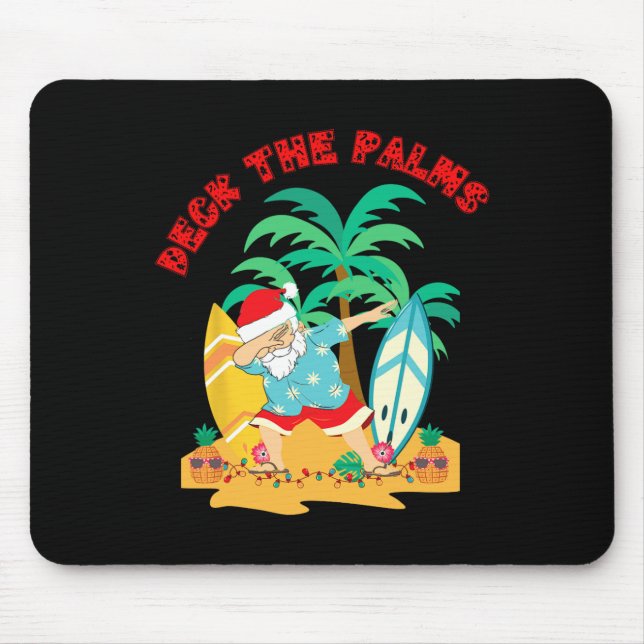 Deck The Palms Dabbing Tomte - Jul Tropisk Strand Musmatta (Framsidan)