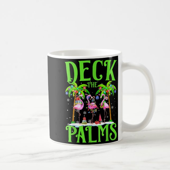 Deck The Palms Flamingo Trocal Christmas Lights Pa Kaffemugg (Höger)