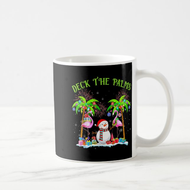 Deck The Palms Flamingo Trocal Christmas Lights Pa Kaffemugg (Höger)