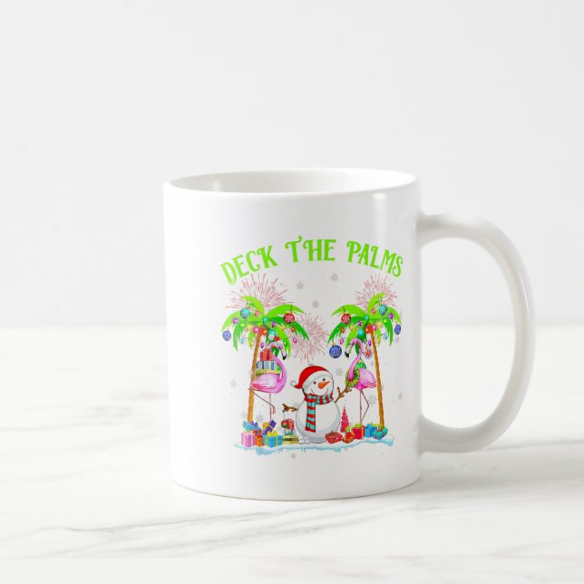 Deck The Palms Flamingo Trocal Christmas Lights Pa Kaffemugg (Höger)