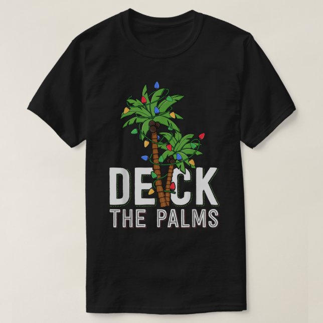Deck The Palms | Funny Tropical Christmas T Shirt (Design framsida)