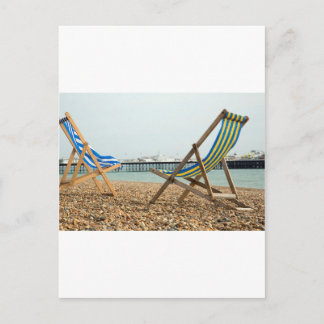 Deckchairs och singel vykort